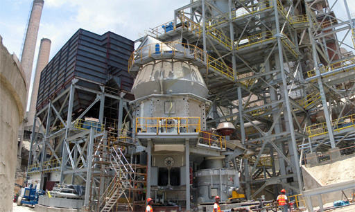Installed vertical roller mill and structure