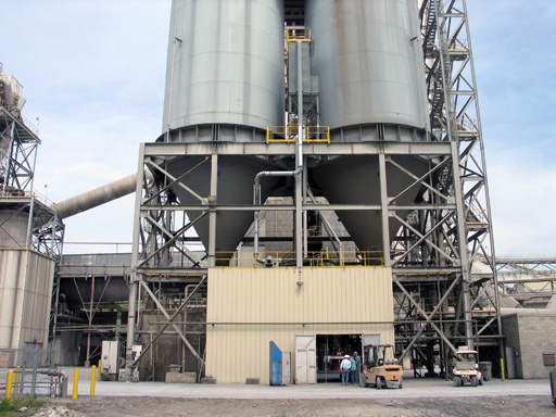 Fly ash bins and supporting structure