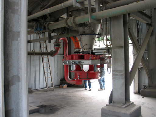 Installed pneumatic feed equipment
