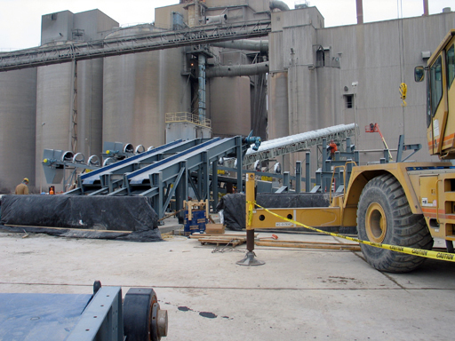 Material handling system during construction