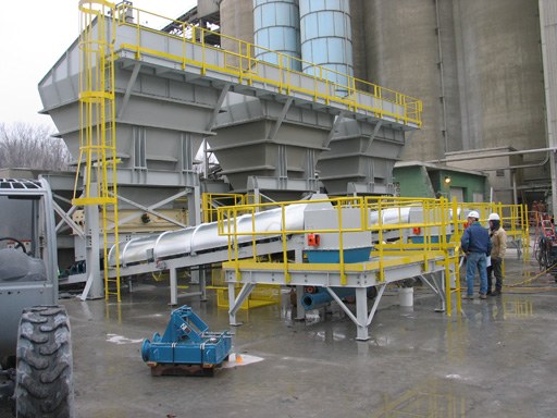 Installed gypsum receiving equipment