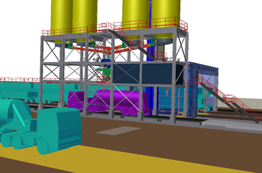 Conveying equipment below the storage bins
