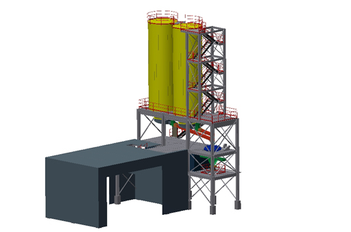 Storage and loading arrangement, view 1
