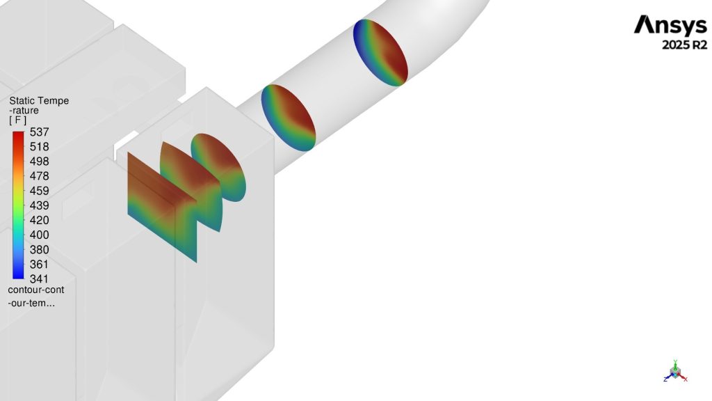 Inlet duct temperature distribution