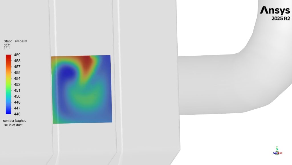Temperature distribution with upstream cooling air
