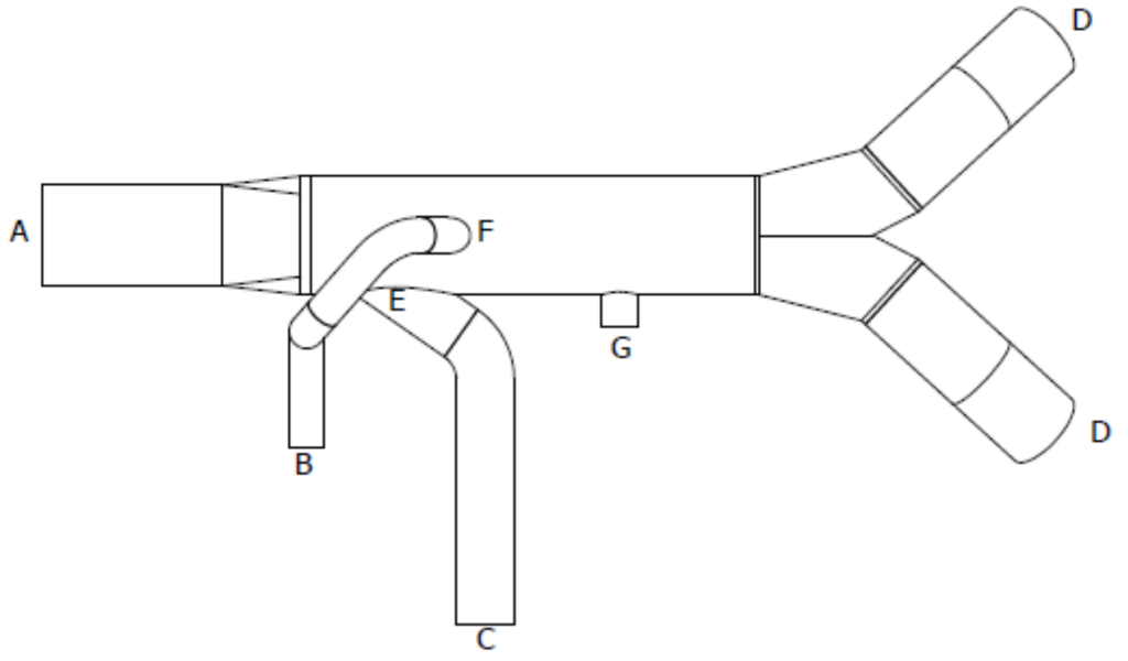Existing mill inlet duct arrangement