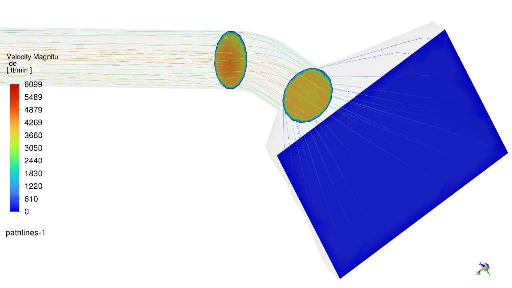 Upper inlet flow detail
