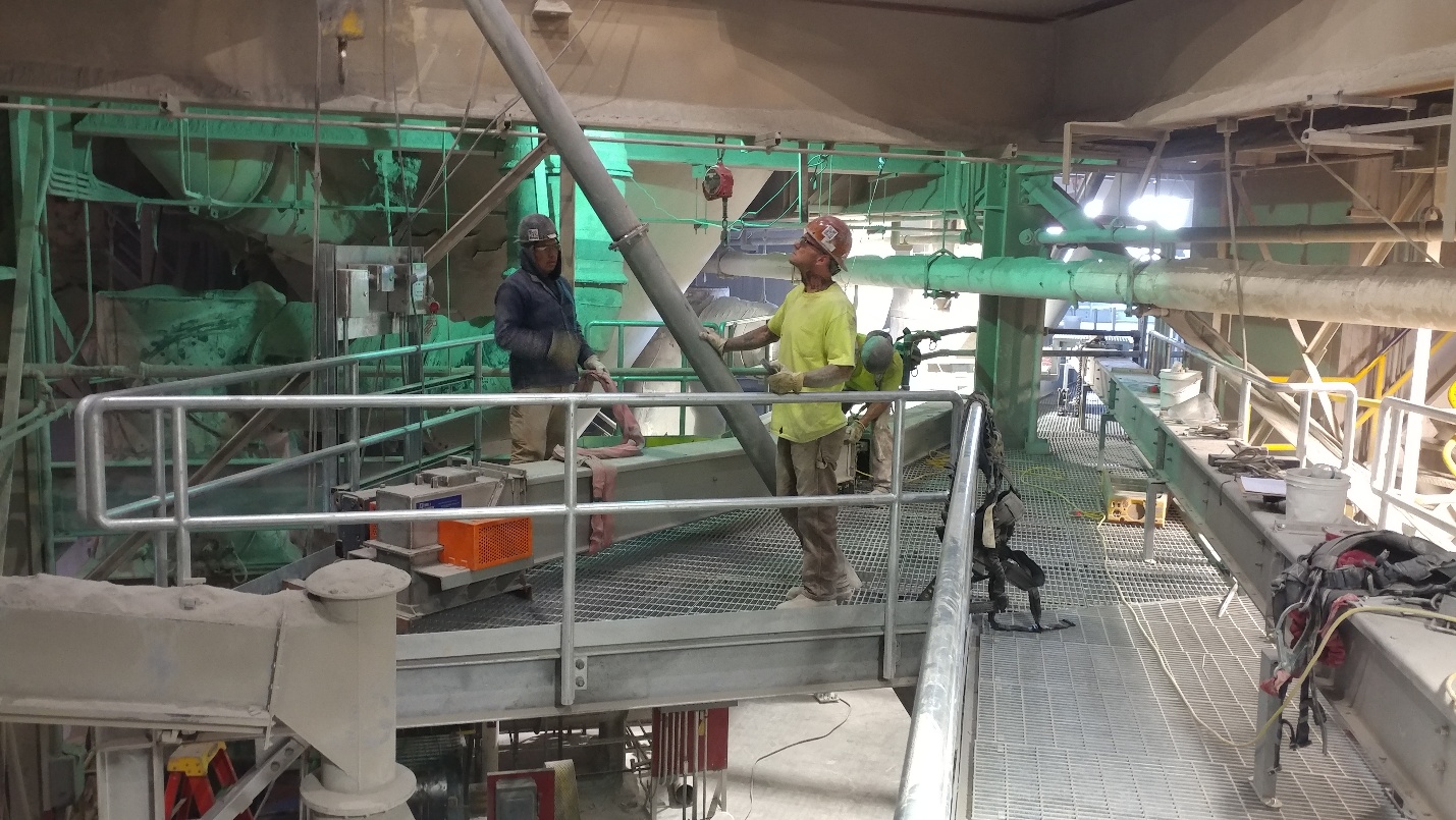 Chemical Gypsum Handling System — Elevated Steel Decking Inside The Mill Building (3/9)