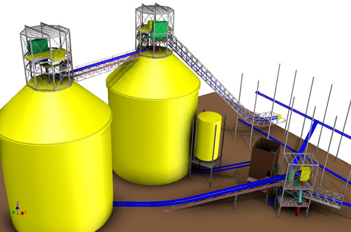 Cement storage and conveying model