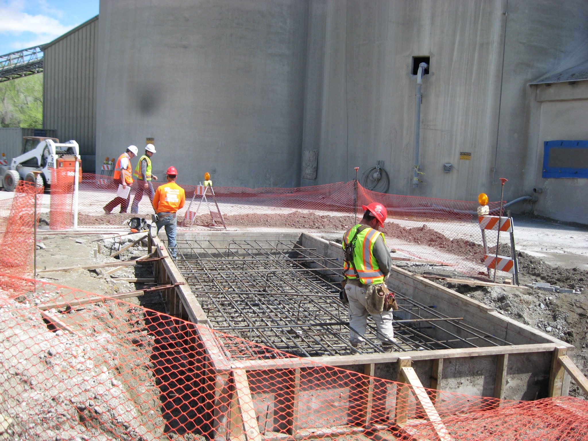 Foundation reinforcement and formwork.