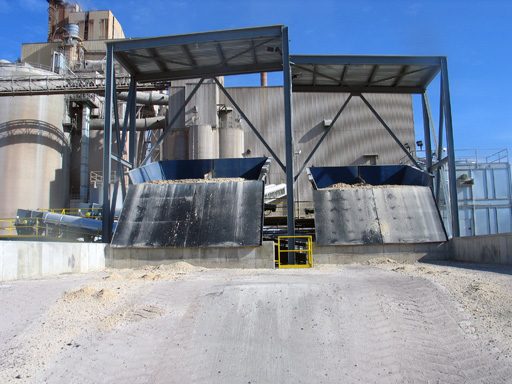 Gypsum receiving hoppers